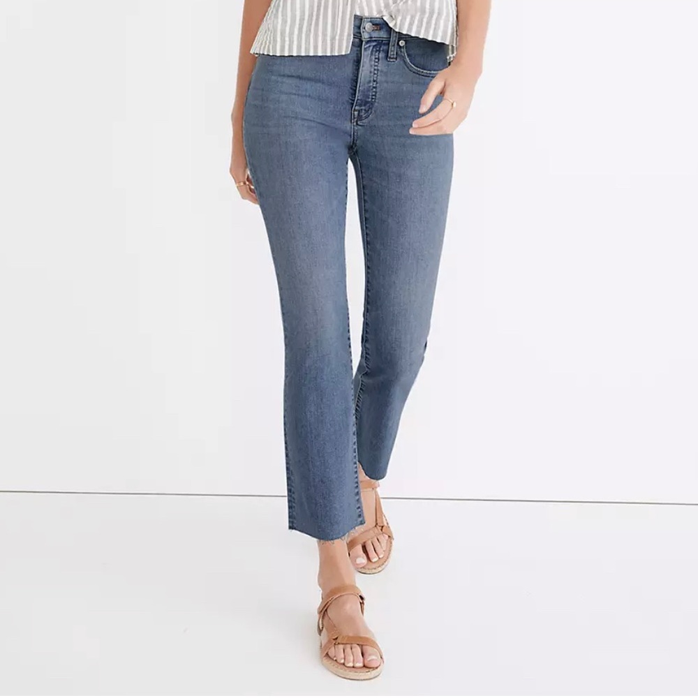 Madewell Cali Demi-Boot Jeans with small manufacturing defect